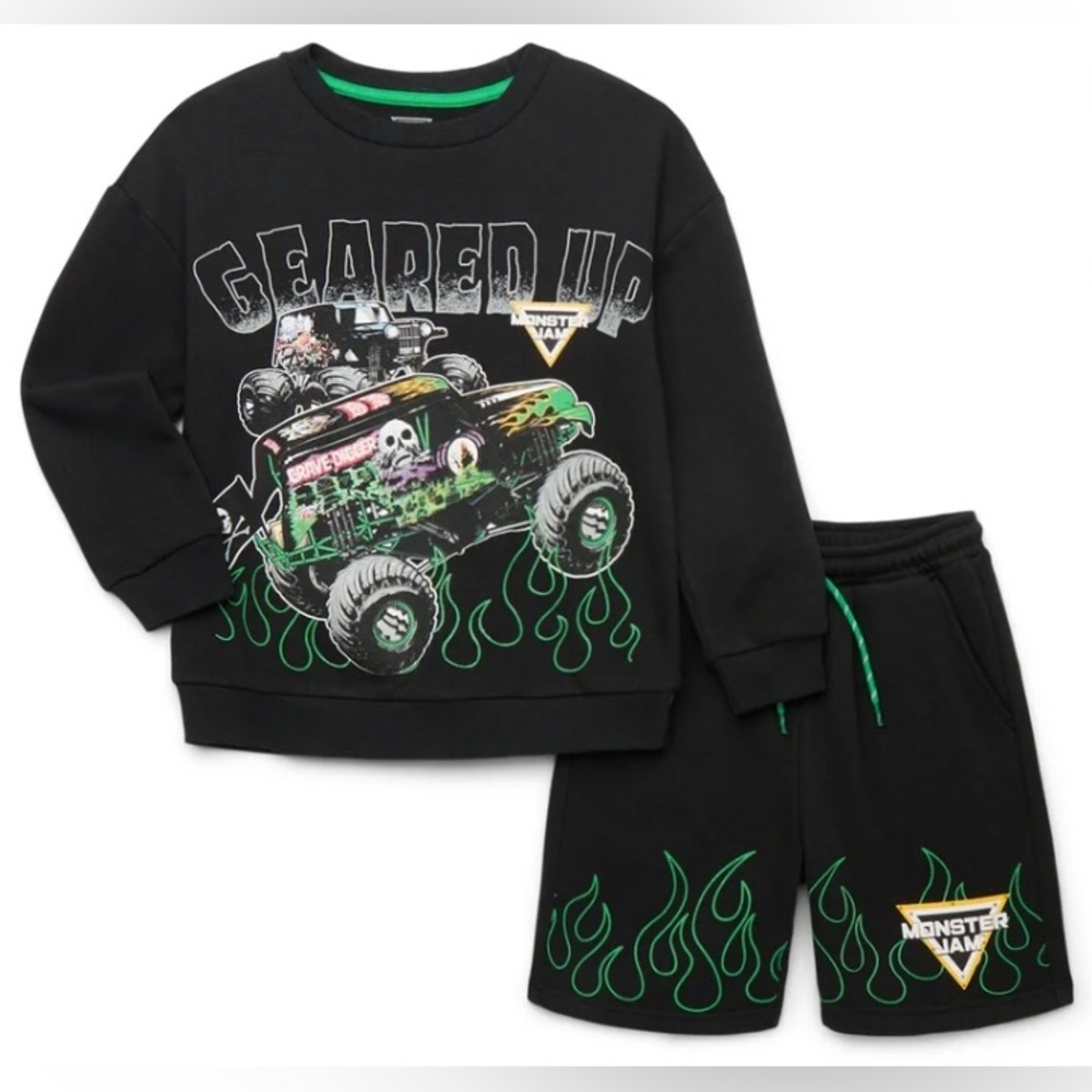Monster Jam Boys Licensed Fleece Short Set